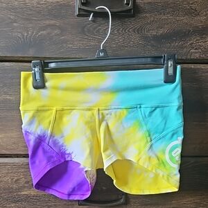 Yellow and Blue Athletic Shorts for Active Wear